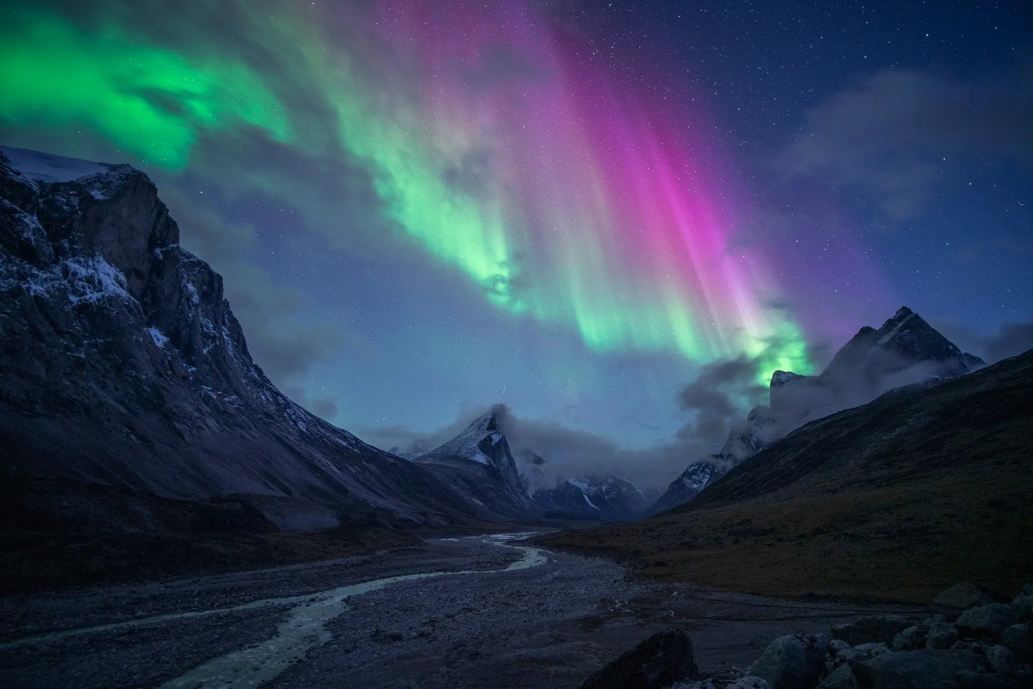 Aurora over Thor. I camped just below the hill on the right.